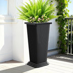 Tall Black Planters Outdoor Set of 2, Large Outdoor Tall Planters Pots - Image 6