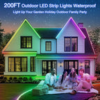zoegi 200ft Outdoor LED Strip Lights Waterproof, Music Sync RGB IP68 Outside - Image 2