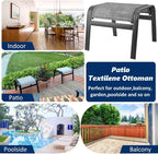 Outdoor Patio Ottoman Seat Textilene Portable Metal Footstool Portable Footrest - Image 6