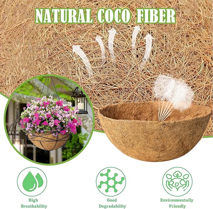 2 Pack 14 Inch Round Replacement Coco Liners - Image 3