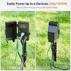 SURAIELEC Outdoor Power Stake, 7-Day Programmable Digital Timer, Power Strip - Image 4