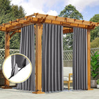 NICETOWN 2 Panels Grey Outdoor Curtains Waterproof Extra Long - Image 8
