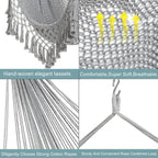 Hammock Chair，Max 330lbs, Large Hanging Chair, Soft Cotton Rope Swing Chair - Image 5