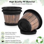 Quarut Plant Pots Set of 3 Pack 9 inch, Whiskey Barrel Planters - Image 3
