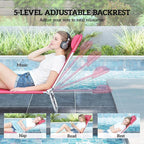 Outsunny Folding Chaise Lounge Chair, Pool Sun Tanning Chair, Outdoor Lounge - Image 4