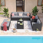 Aoxun 8 Piece Outdoor Patio Furniture Set 7 Seats, Outdoor Sectional - Image 3