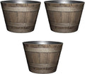 Classic Home and Garden Outdoor Round Whiskey Resin Flower Pot Barrel Planter by ClassicHomeandGarden