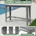 Outdoor Patio Bar Height Table and Tall Adirondack Chairs Set of 2, All-Weather - Image 5