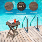Small Patio Table, Outdoor Folding Side Table, Portable Accent Coffee End Table - Image 6