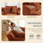 80 Inch Chaise Lounge Chair Indoor, Oversized Corduroy Upholstered Boneless - Image 4