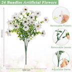 Bassion Artificial Flowers for Outdoors, 24 Bundles UV Resistant Fake Flowers - Image 3