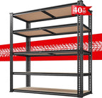 REIBII 40" W Garage Shelving 2500LBS Storage Shelves 72" H Metal Shelving 5 - Image 9