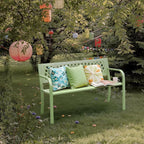 VINGLI 47'' Outdoor Bench, Weather Resistant Garden Patio Bench Powder Coated - Image 9