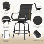 Yaheetech 4 Piece Patio Swivel Bar Stools, Texteline Outdoor Chairs - Image 6