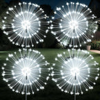 JJGoo Solar Firework Lights, 4 Pack 120 LEDs 2 Lighting Modes Solar Garden by JJGoo