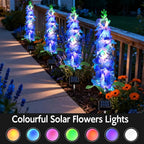 Solar Garden Lights, Solar Blue Delphinium Flowers Lights 4 Pack 80 LEDs - Image 3
