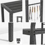 3Pcs Outdoor Patio Bar Set, Metal Pub Height Bistro Table Set - Image 4