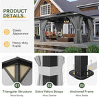 Aoxun 10'x14' Hardtop Gazebo, Aluminum Frame Permanent Pavilion - Image 6