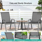 Patio Chairs Set of 4, All Weather Breathable Stackable Outdoor Dining Chairs - Image 7
