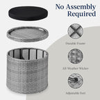 Best Choice Products Round Wicker Ottoman, Additional Seating, Side Table - Image 7