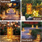Solar Lanterns Outdoor Hanging Lantern Lights, Sun Moon Metal Decor - Image 6