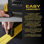 CX Black & Yellow, 4-Tier Heavy Duty Plastic Storage Shelves that Support up to - Image 6