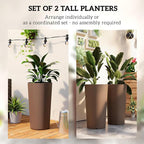 Outsunny 29 Inch Tall Planters for Outdoor Plants, Stackable Large Planters for - Image 4