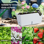 Window Box Planter 6 Pcs, 16.5 Inches Self Watering Rectangle Flower Plant Pots - Image 7