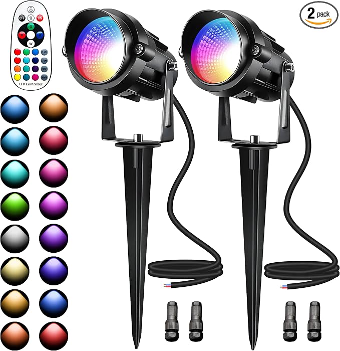 Christmas Landscape Lights 12W RGBW Outdoor Spot Lights by UPONELED