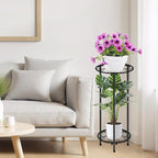CASIMR Plant Stand Indoor Outdoor, Metal Rustproof Flower Shelf 2 Tier 23.9 inch - Image 3