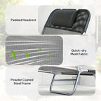 Outsunny 2 Piece Folding Chaise Lounge Chairs, Pool Sun Tanning Chairs - Image 5