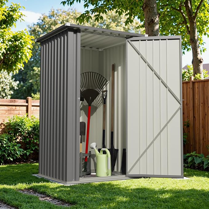 Devoko 3x3 FT Outdoor Storage Shed, Small Garden Tool Shed - Image 2