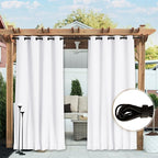 NICETOWN 2 Panels Weighted Blackout Outdoor Curtains - Image 4