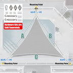 Amgo 12' x 12' x 17' Grey Right Triangle Sun Shade Sail Outdoor Canopy Awning - Image 2