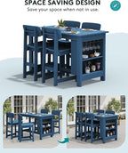 SERWALL 10-Piece HDPE Counter Height Dining Table Sets - Image 5