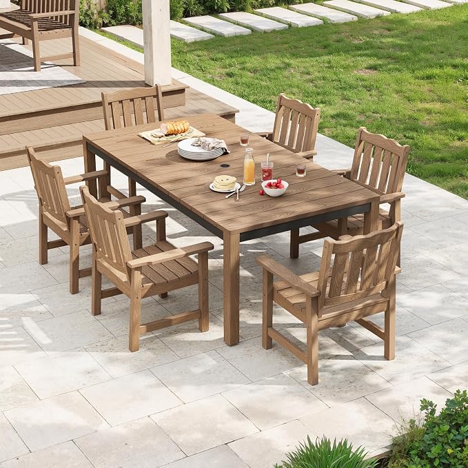 Stoog 63" All-Weather Patio Dining Table, HIPS Waterproof Tabletop - Image 7