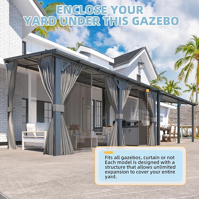 AECOJOY 16' x 12' Gazebo Outdoor Pergola - Image 6