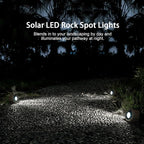 Solar Rock Lights, 4 Pack Solar Powered Waterproof LED Spotlights Decorative - Image 7