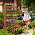 DoCred Vertical Wooden Raised Garden Bed, 5 Tier Garden Planters Freestanding - Image 2