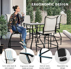 LEVELEVE Patio Bar Set 5pcs Swivel Bar Stools Outdoor Bistro Textilene - Image 4