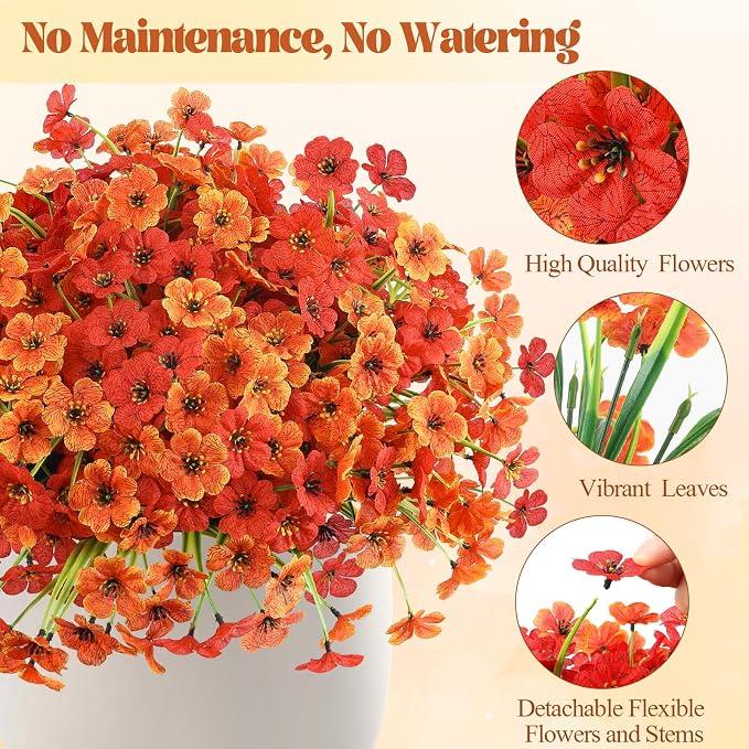 MACTING 24 Bundles Artificial Fall Flowers - Image 4