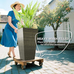 Outsunny Tall Planter for Outdoor Plants Set of 3, 28 Inch Taper Planter - Image 4