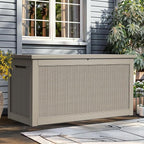YITAHOME XXL 260 Gal Large Deck Box, Outdoor Resin Storage Box, Rattan Storage by YITAHOME