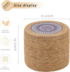 Handwoven Ottoman Pouf, Natural Seagrass Footstool, Round Braided Outdoor Seat - Image 3