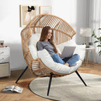 Shintenchi Wicker Egg Chair Outdoor Rattan Patio Chair - Image 6