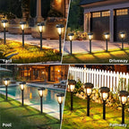 DERAYSION 6 Pack Solar Lights Outdoor, Solar Pathway Lights Waterproof Garden - Image 5