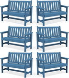 SERWALL Outdoor Bench, HDPE Outdoor Benches Weatherproof, 2-Person Garden Bench by SERWALL