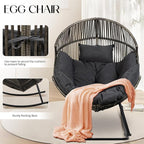 JAMFLY Egg Chair Rocking Chairs, Wicker Patio Chair Oversized Lounger Chair - Image 4