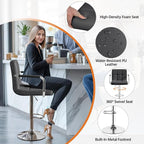 Yaheetech Bar Stools Set of 2, Adjustable PU Leather Swivel Barstools, Modern - Image 6