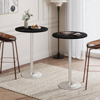 Flamaker Round Bistro Pub Table Modern Style Metal Base MDF Top Cocktail Bar - Image 2